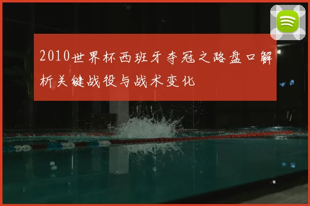 2010世界杯西班牙夺冠之路盘口解析关键战役与战术变化